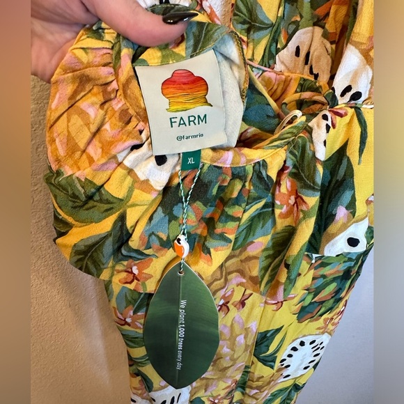 Farm Rio Biriba Yellow Sleeveless Midi Dress Anthropologie NWT Women’s XL - Picture 10 of 16